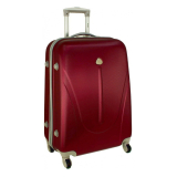 Tmavočervený plastový cestovný kufor "Tour" - veľkosť M