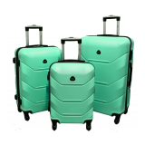 Zelená sada 3 luxusných ľahkých plastových kufrov "Luxury" - M, L, XL