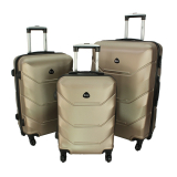 Zlatá sada 3 luxusných ľahkých plastových kufrov "Luxury" - M, L, XL