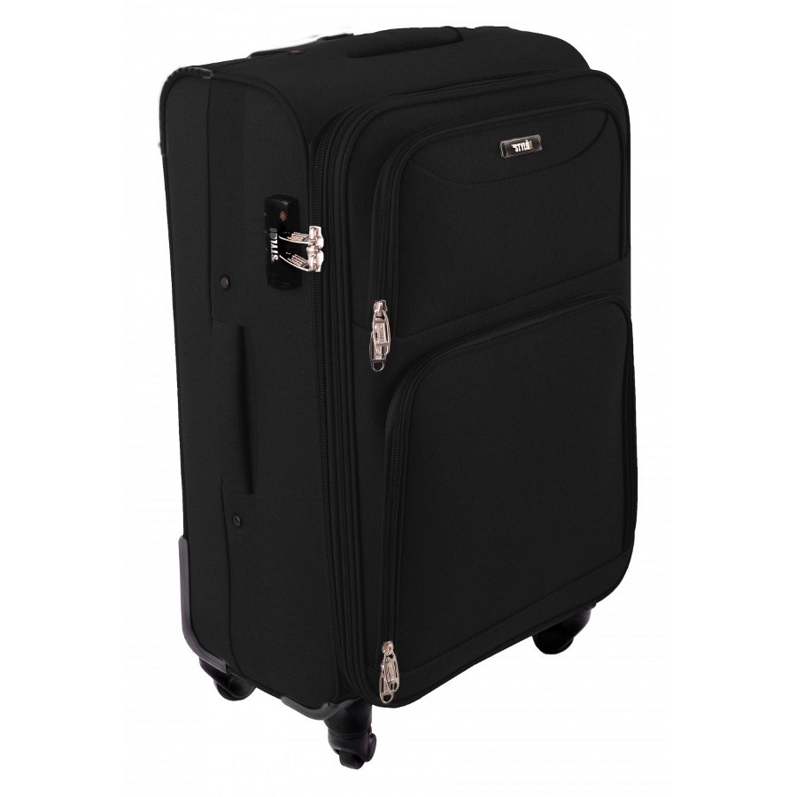Čierny nepremokavý cestovný kufor "Helper" s expanderom - veľ. XL
