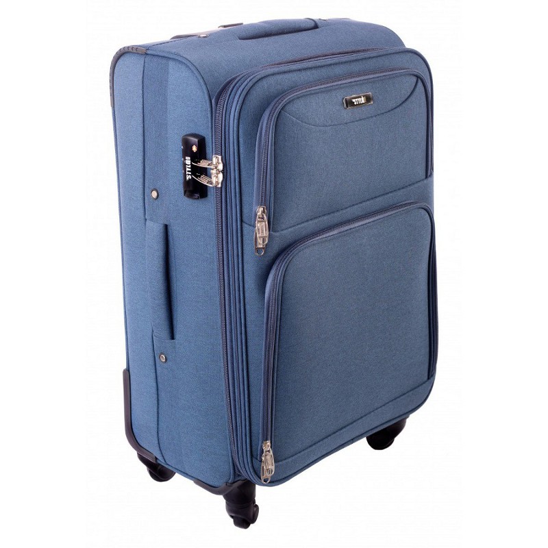 Modrý nepremokavý cestovný kufor "Helper" s expanderom - veľ. XL