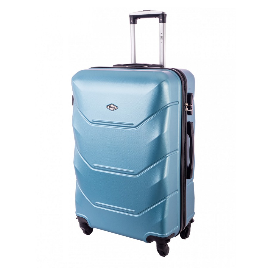 Modrý luxusný ľahký plastový kufor "Luxury" - veľ. XL