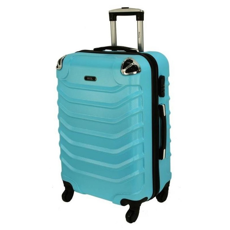 Svetlotyrkysový škrupinový cestovný kufor "Premium" - veľ. XL