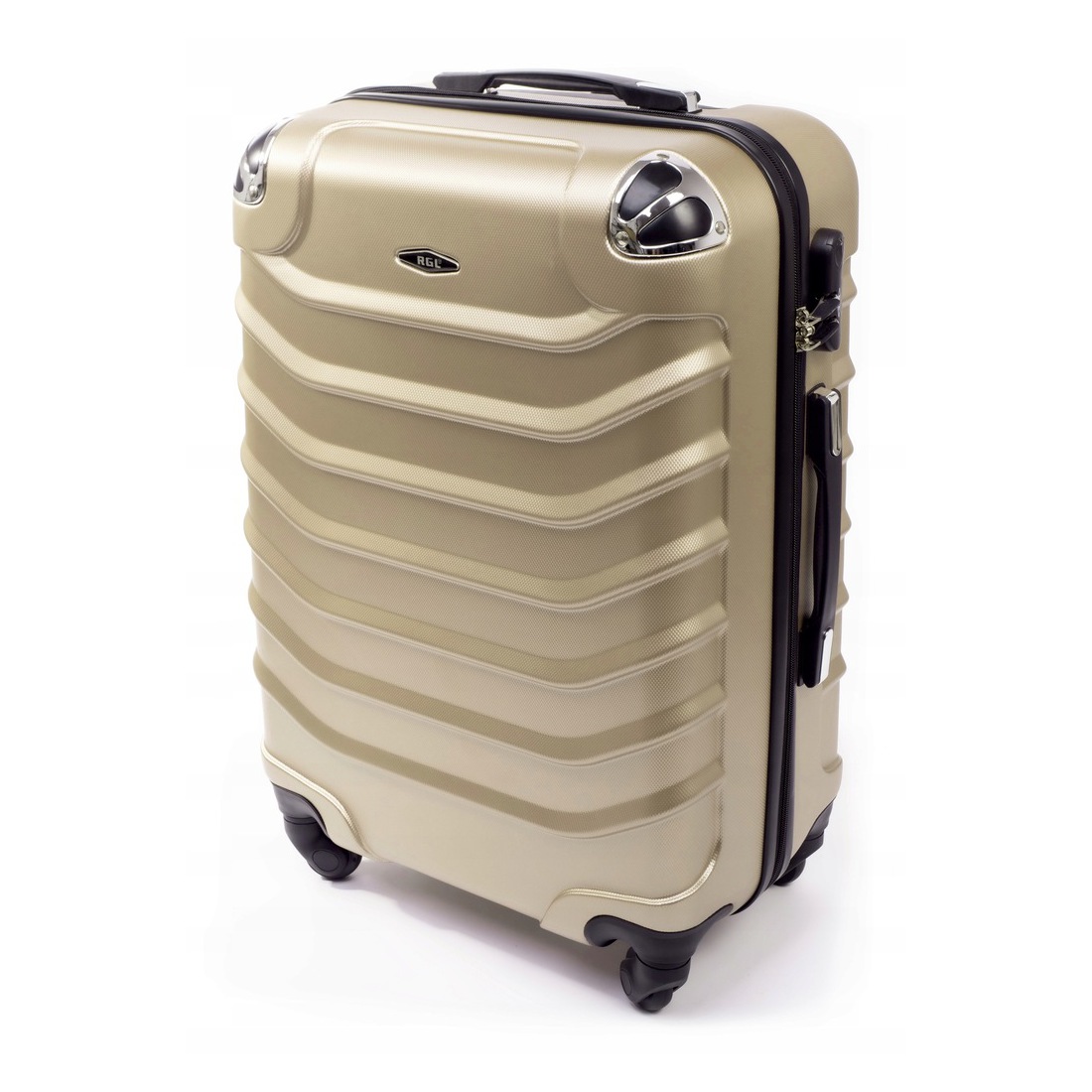 Zlatý škrupinový cestovný kufor "Premium" - veľ. XL