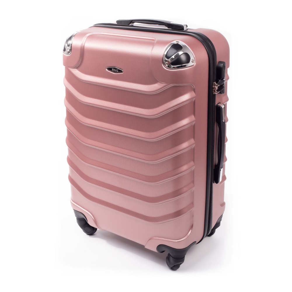 Ružový škrupinový cestovný kufor \