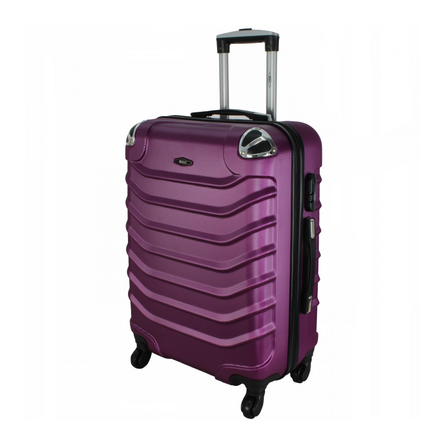 Fialový škrupinový cestovný kufor "Premium" - Veľkosť XL