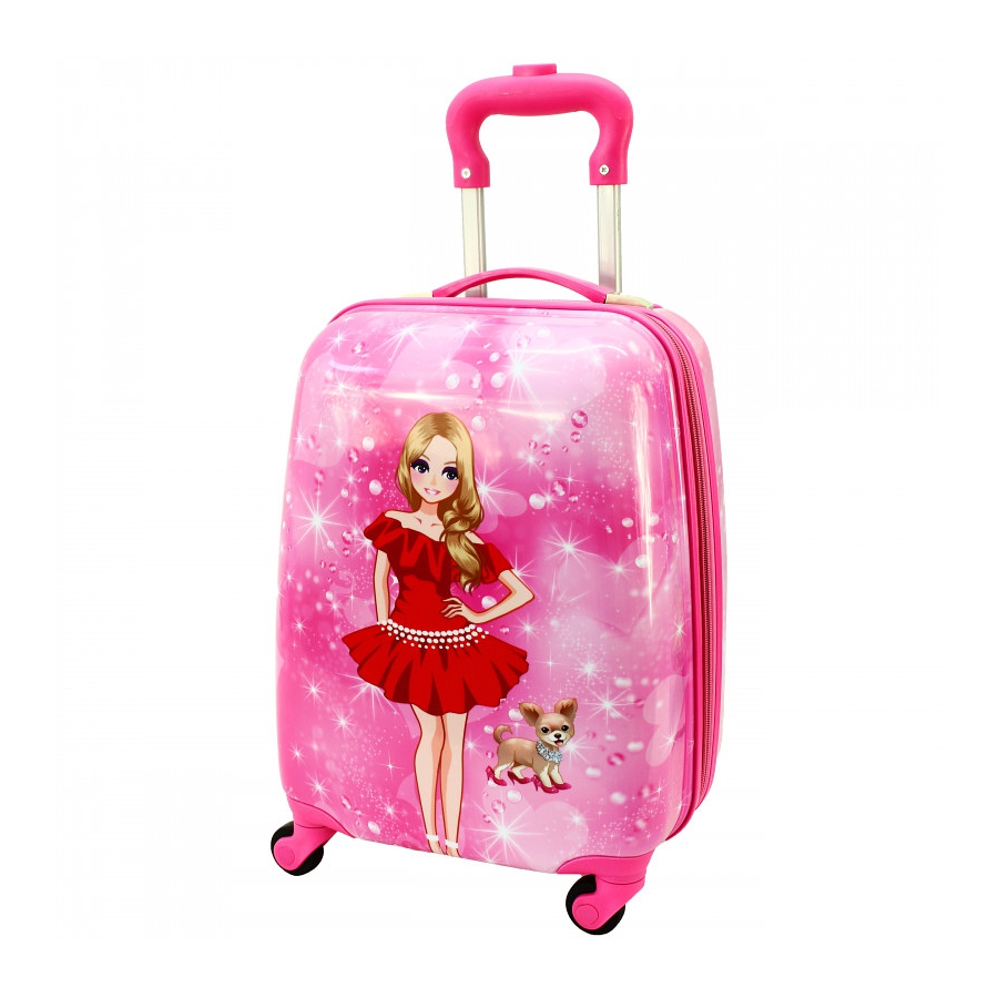 Ružový detský kufor na kolieskach "Dolly" - veľ. M
