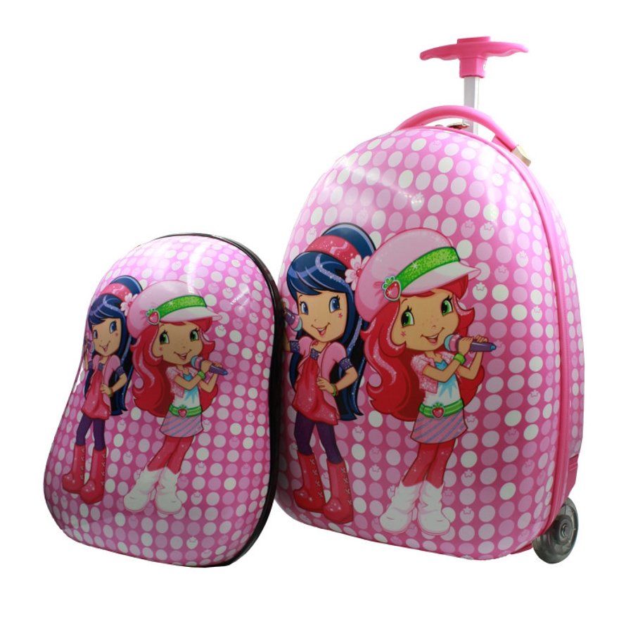 Ružový detský kufor "Singers" + detský ruksak - veľ. M