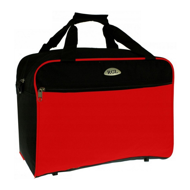 Červeno-čierna cestovná taška cez rameno "Basic" - veľ. M