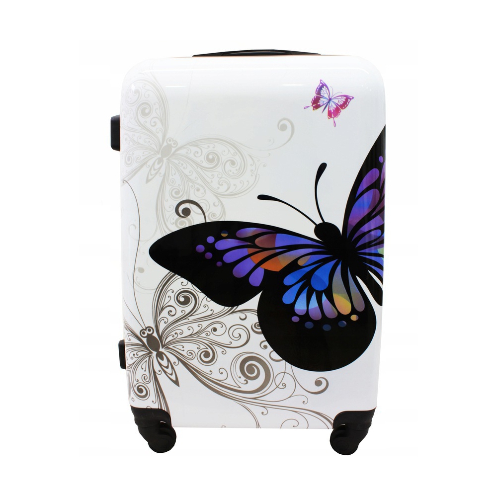 Biely detský cestovný kufor "Butterfly" - veľ. M
