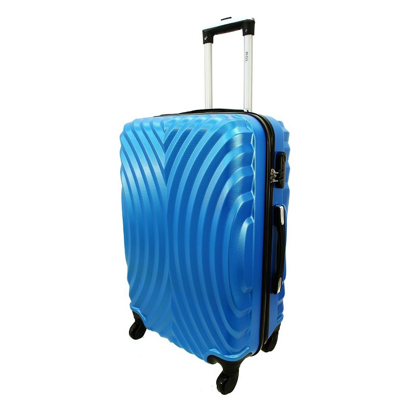 Modrý odolný luxusný plastový kufor "Infinity" - Veľkosť XL