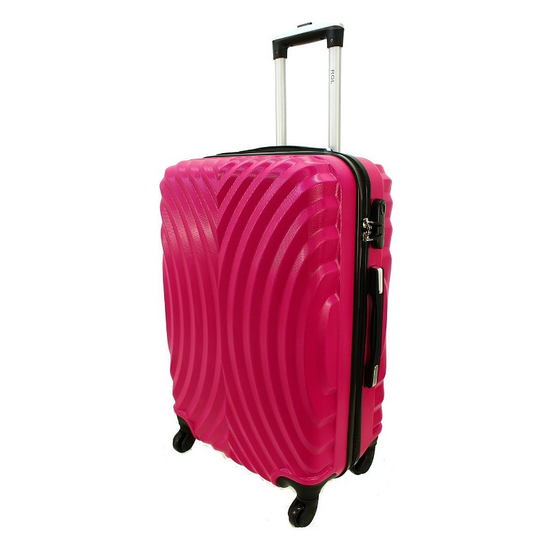 Ružový odolný luxusný plastový kufor "Infinity" - Veľkosť XL