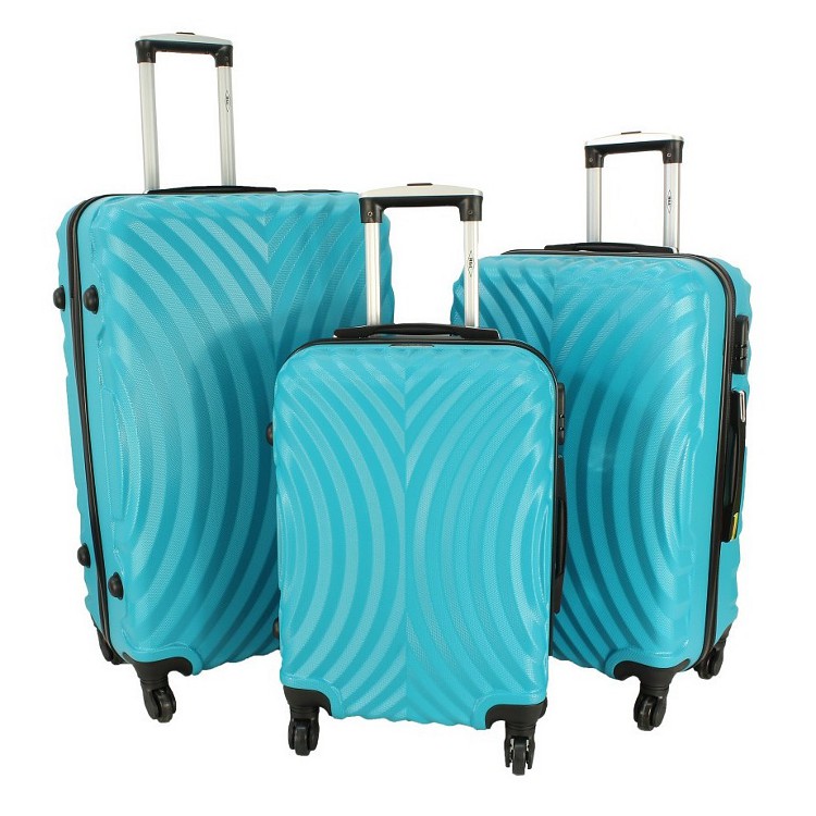 Tyrkysová sada 3 luxusných odolných kufrov "Infinity" - M, L, XL