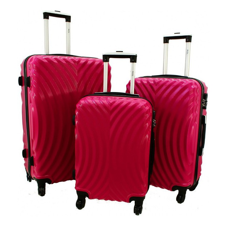 Ružová sada 3 luxusných odolných kufrov "Infinity" - M, L, XL