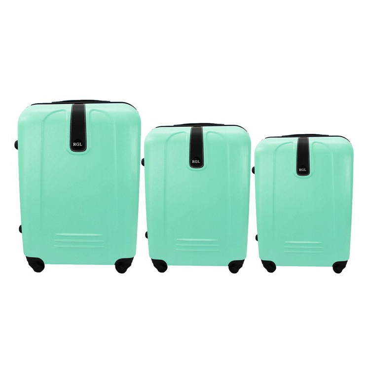 Zelený set 3 ľahkých plastových kufrov "Superlight" - M, L, XL