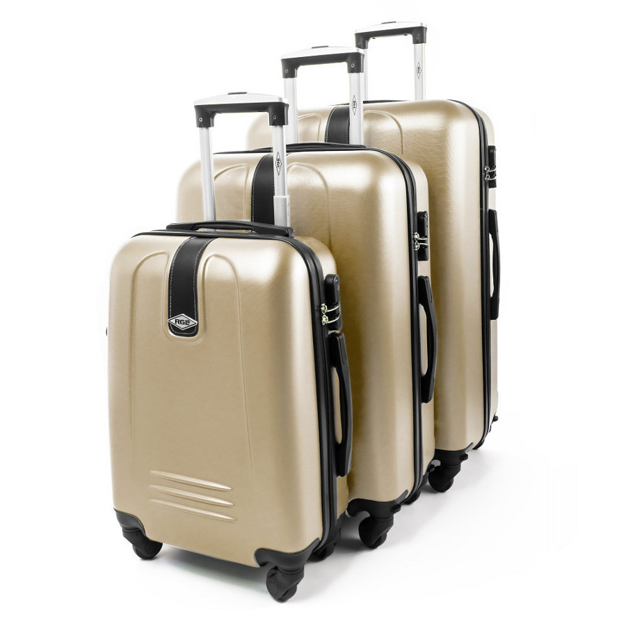 Zlatý set 3 ľahkých plastových kufrov "Superlight" - veľ. M, L, XL