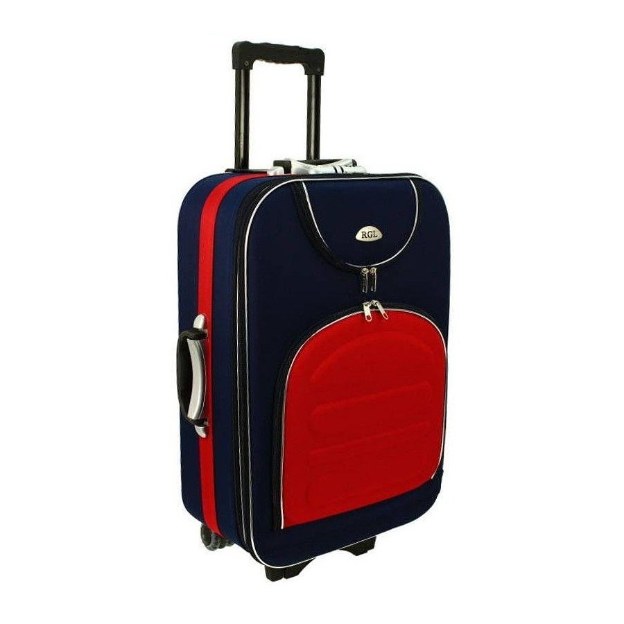 Modro-červený nepremokavý cestovný kufor "Movement" - veľkosť XL