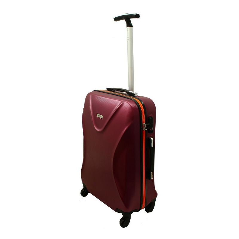 Tmavočervený plastový cestovný kufor s TSA zámkom "Locker" - 3 veľkosti