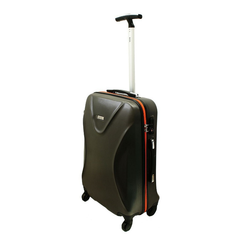 Oranžovo-čierny plastový cestovný kufor s TSA zámkom "Locker" - Veľkosť XL