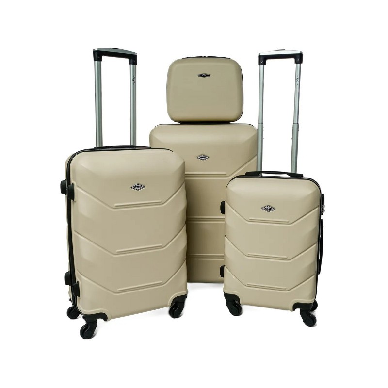 Zlatá sada 4 luxusných ľahkých kufrov "Luxury" - veľ. S, M, L, XL