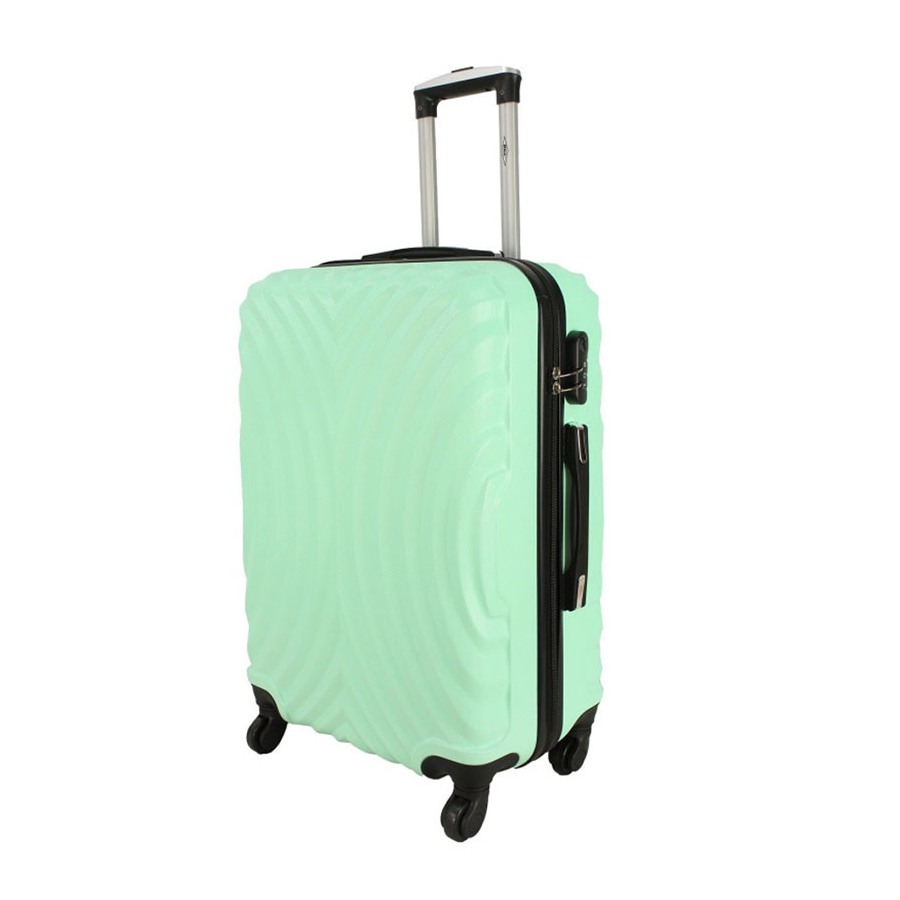Zelený odolný luxusný plastový kufor "Infinity" - Veľkosť XL