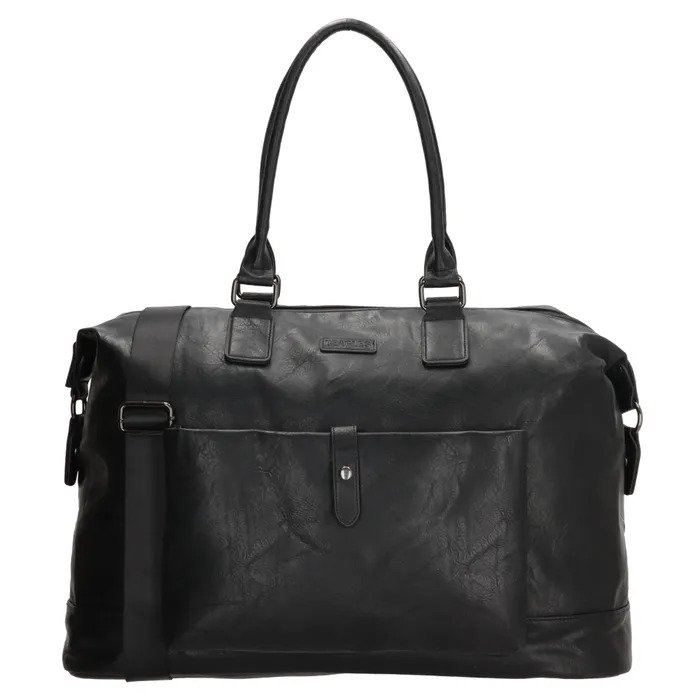Čierna ľahká kožená cestovná taška "Imperial" - veľ. M