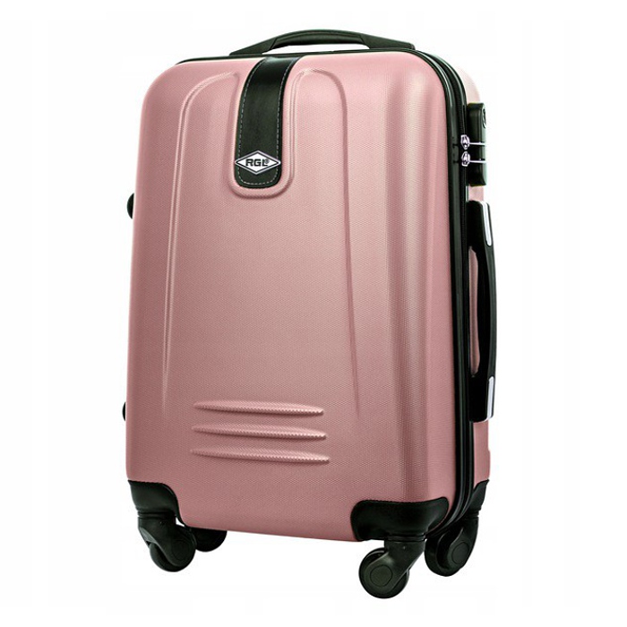 Ružový ľahký plastový cestovný kufor "Superlight" - 3 veľkosti