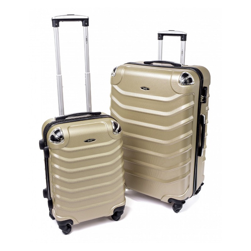 Zlatá sada 2 škrupinových kufrov "Premium" - veľ. M + XL