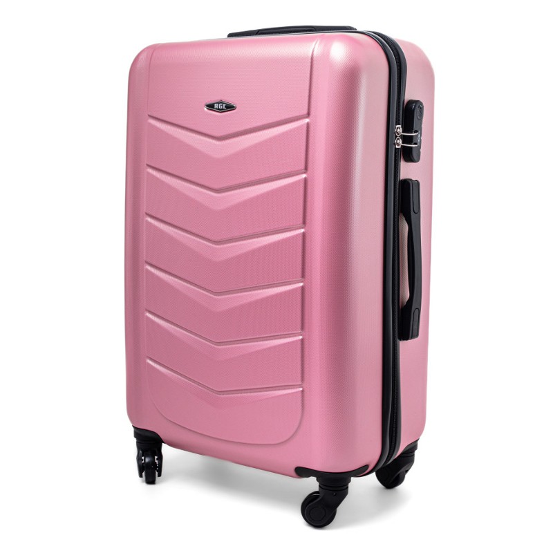 Ružový luxusný odolný kufor na kolieskach "Armor" - veľ. XL