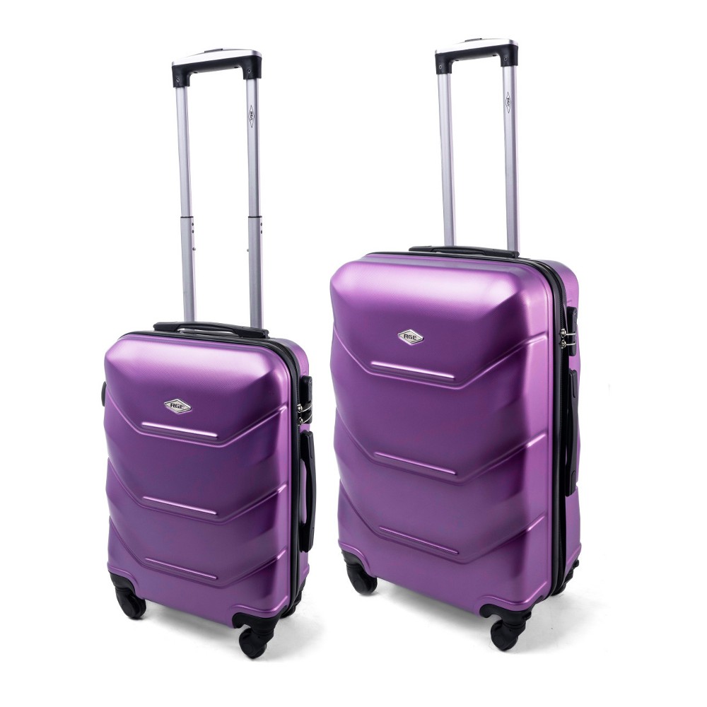 Fialová sada 2 luxusných ľahkých plastových kufrov "Luxury" - veľ. M, L