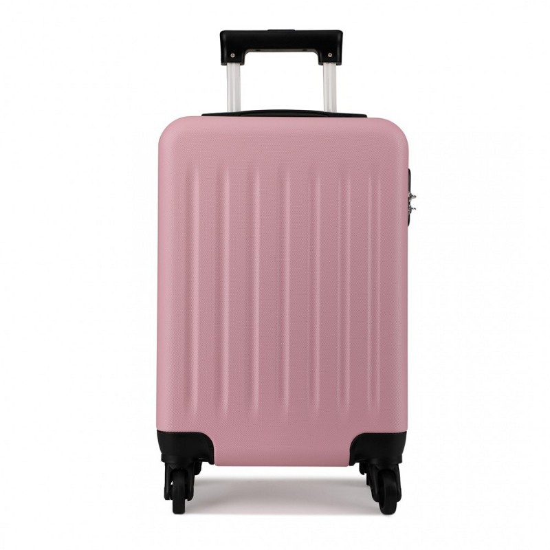 Ružový odolný plastový cestovný kufor "Defender" - veľ. L