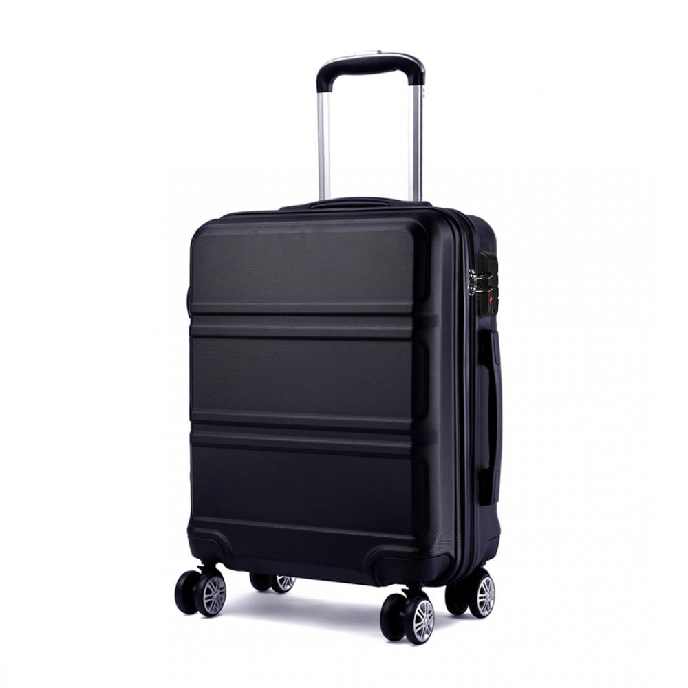 Čierny odolný plastový cestovný kufor "Travelmania" - veľ. XL