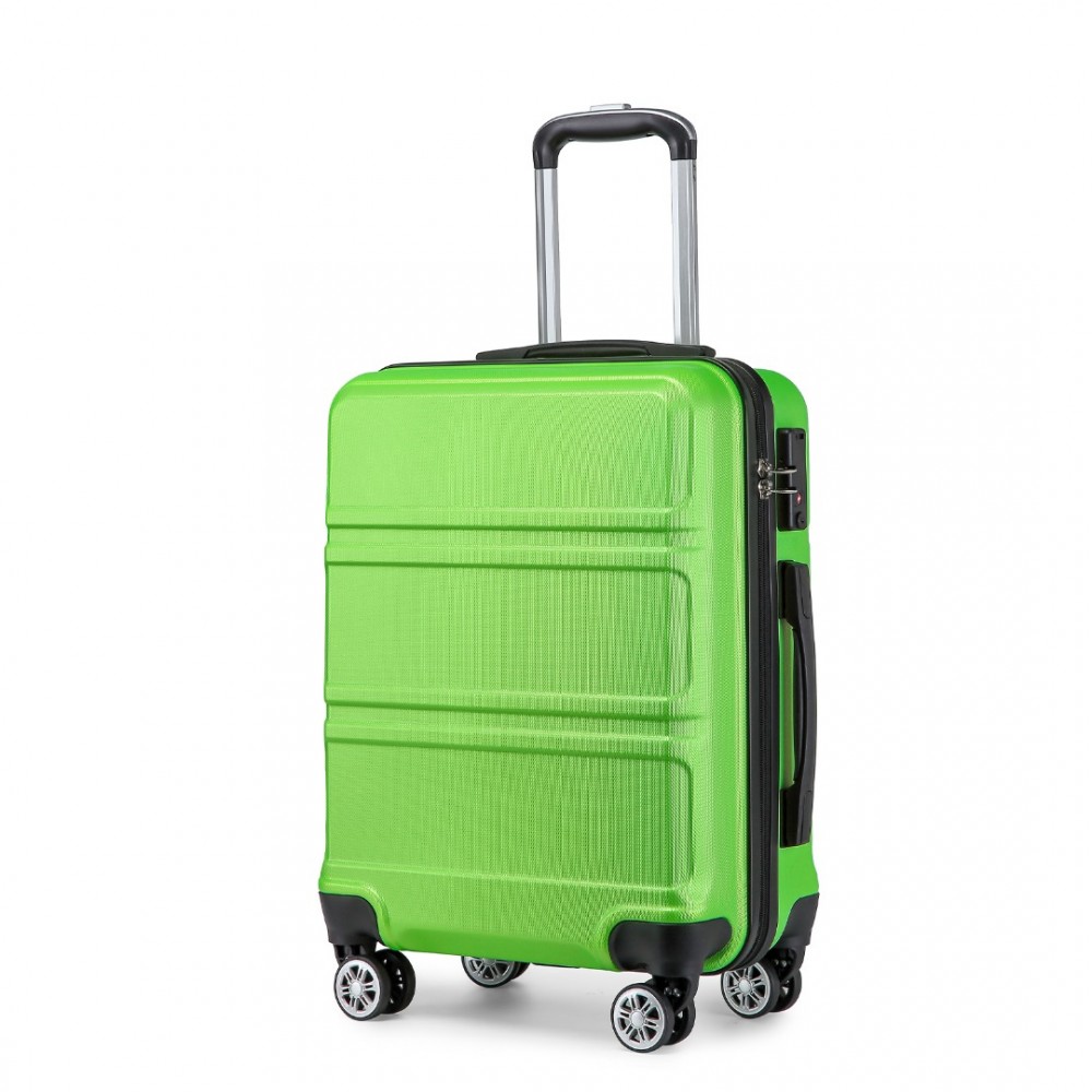 Zelený odolný plastový cestovný kufor "Travelmania" - veľ. M