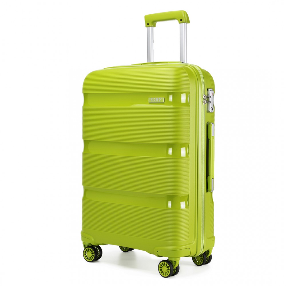 Zelený prémiový plastový kufor s TSA zámkom "Majesty" - veľ. XL