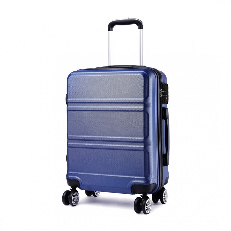 Modrý odolný plastový cestovný kufor "Travelmania" - veľ. L