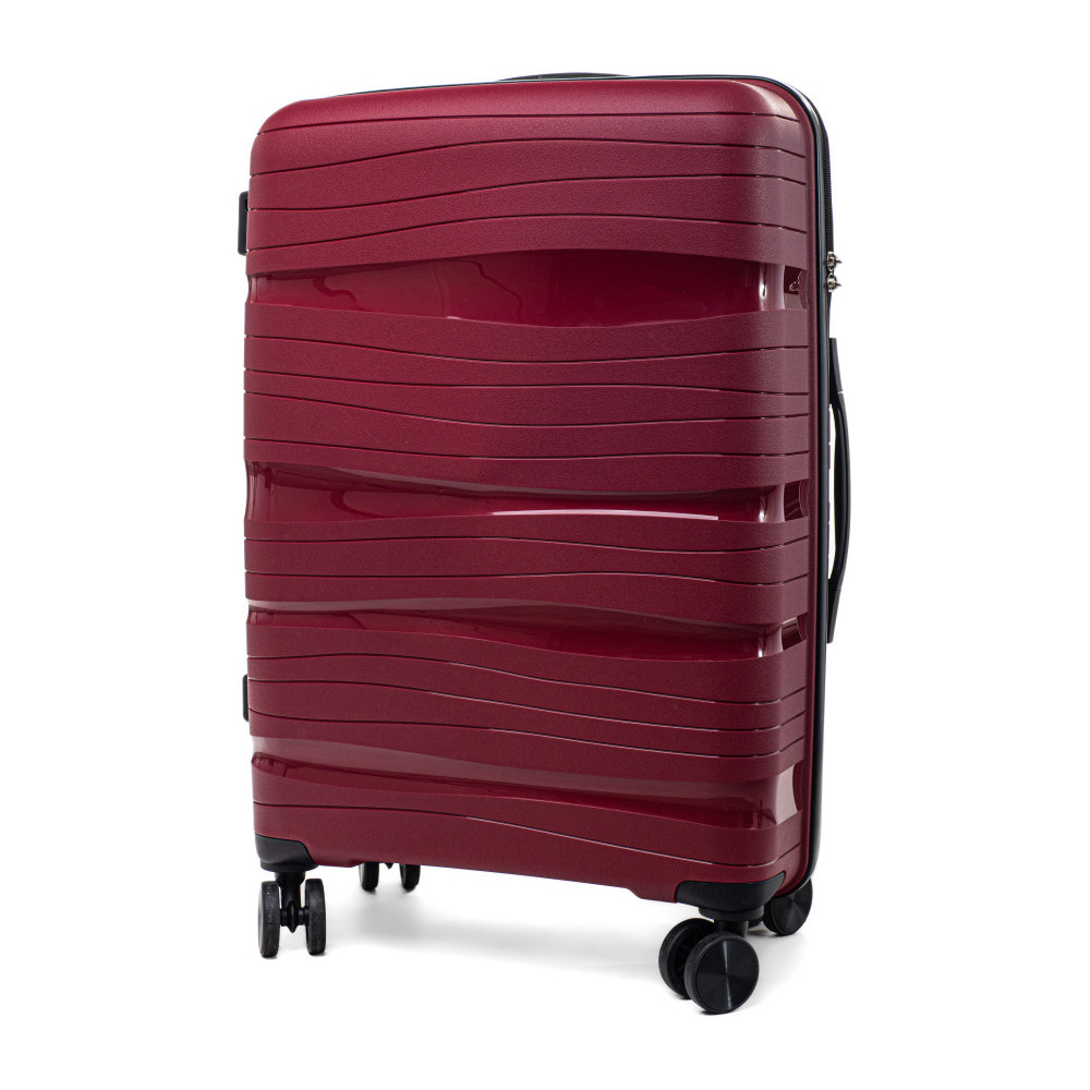 Tmavočervený prémiový plastový kufor "Royal" s TSA zámkom - veľ. XL