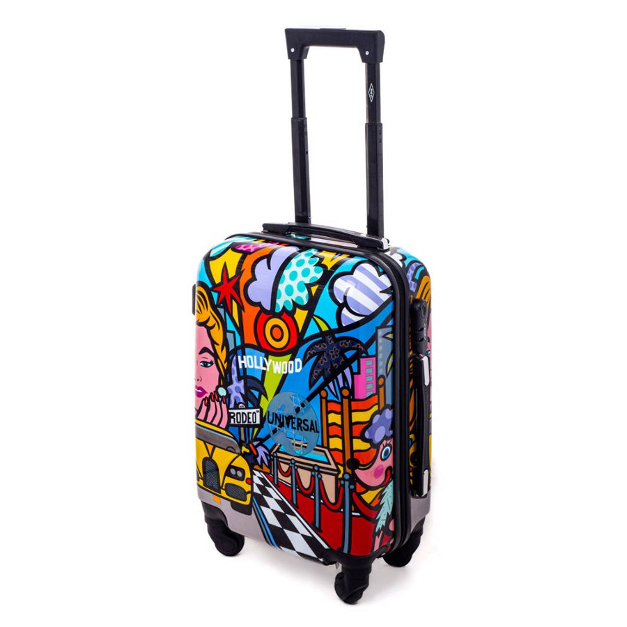 Farebný škrupinový cestovný kufor "Picasso" - veľ. XL