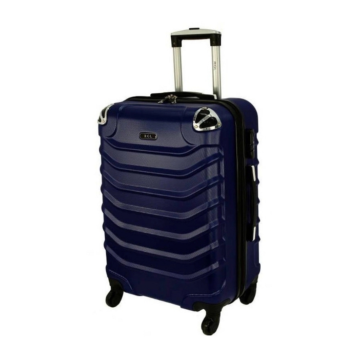 Tmavomodrý škrupinový cestovný kufor "Premium" - Veľkosť XL