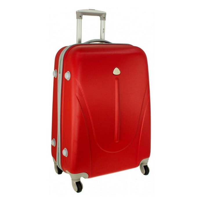 Červený objemný plastový cestovný kufor "Tour" - 2 veľkosti