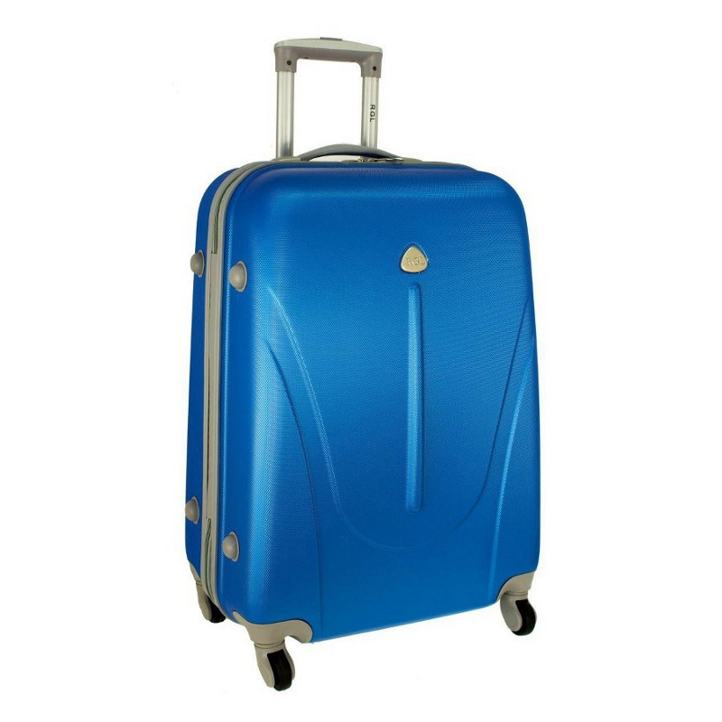 Modrý objemný plastový cestovný kufor "Tour" - Veľkosť XL
