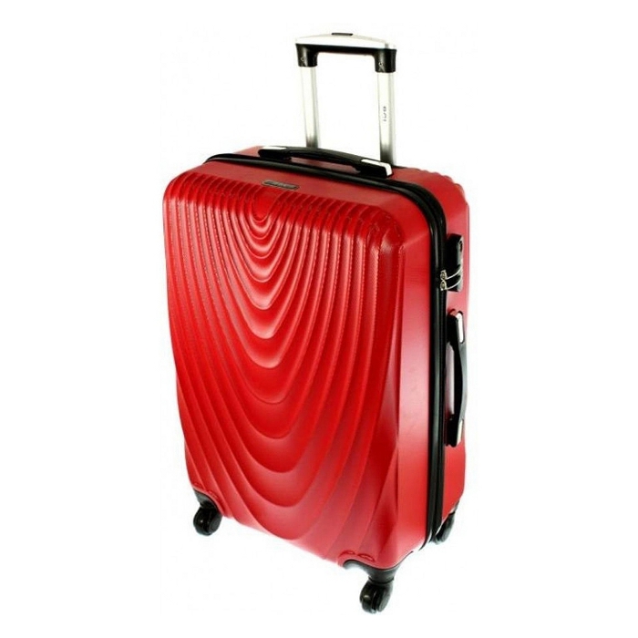 Červený škrupinový cestovný kufor "Motion" - 2 veľkosti