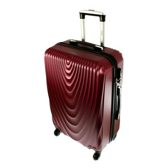 Tmavočervený škrupinový cestovný kufor "Motion" - veľkosť XL