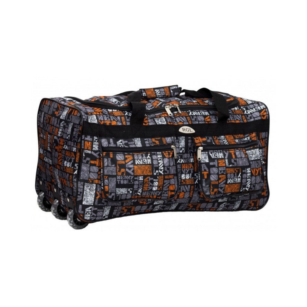 Oranžovo-sivá cestovná taška s extra kolieskami "Neavyt" - veľ. XL