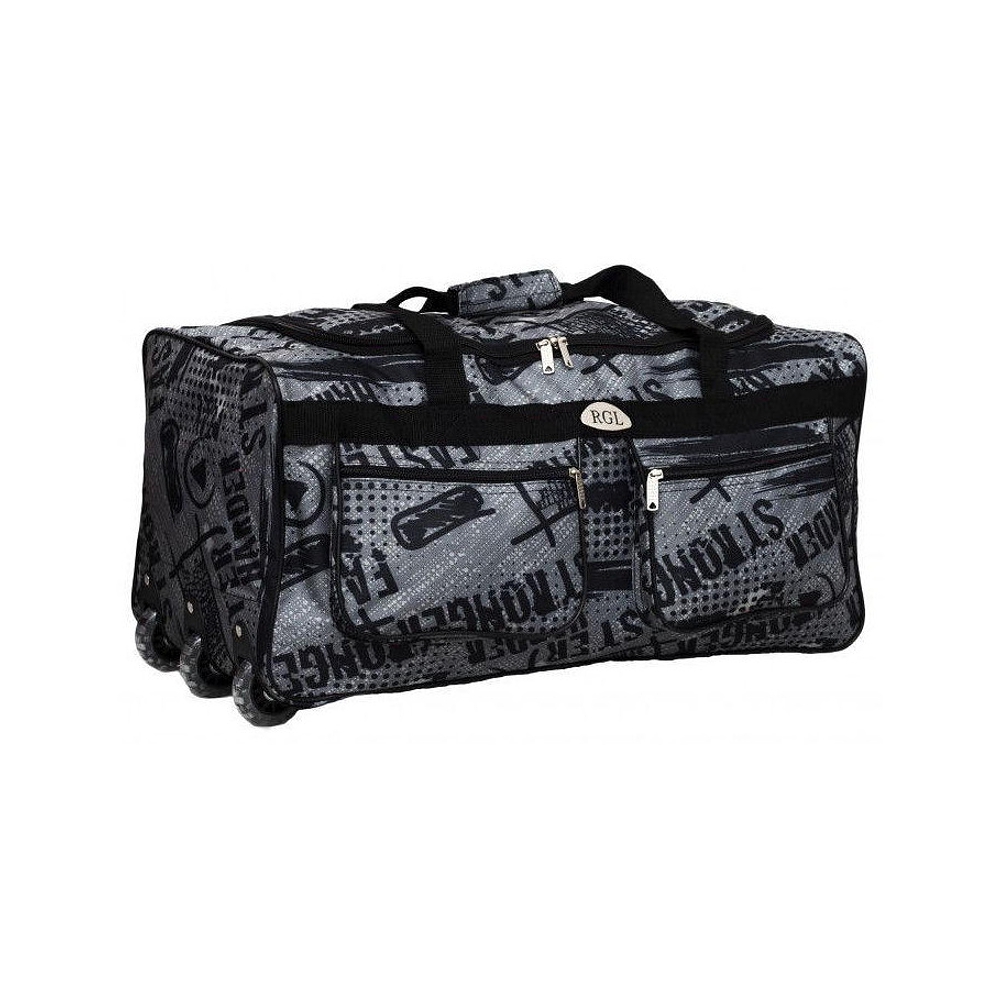 Sivo-čierna cestovná taška s extra kolieskami "Strong" - veľ. XL