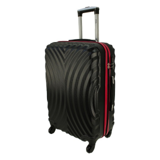 Červeno-čierny odolný luxusný plastový kufor "Infinity" - veľ. L