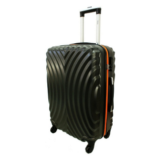 Oranžovo-čierny odolný luxusný plastový kufor "Infinity" - veľ. M