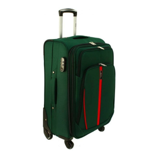 Zelený nepremokavý cestovný kufor "Practical" s expanderom - veľ. M