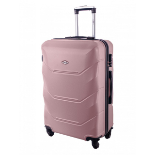 Ružový luxusný ľahký plastový kufor "Luxury" - veľ. L