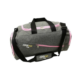 Sivo-ružová nepremokavá športová taška "Sport" - veľ. M
