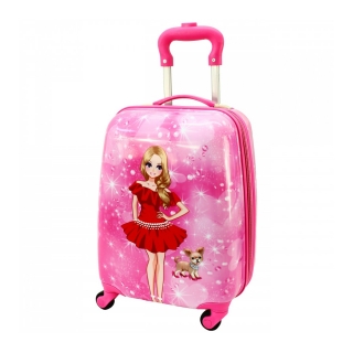 Ružový detský kufor pre dievčatá "Dolly" - veľ. M